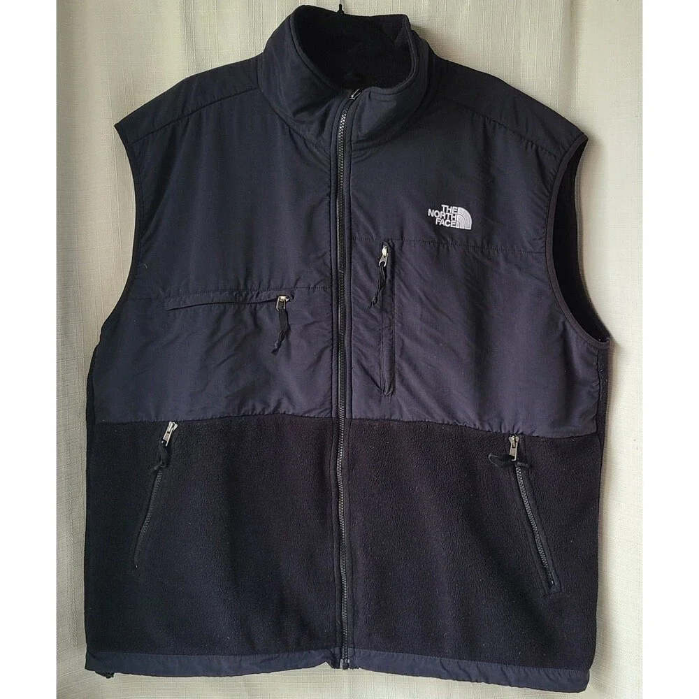 The North Face Polartec Fleece Vest Mens XXL Black Full Zip Outdoor A195